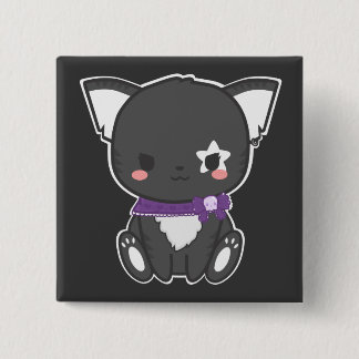 Badge Carré 5 Cm Bouton punk de Kitty