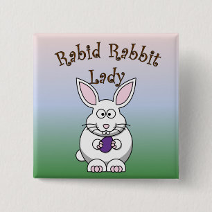 Badge Carré 5 Cm Bouton rabique 4 de lapin