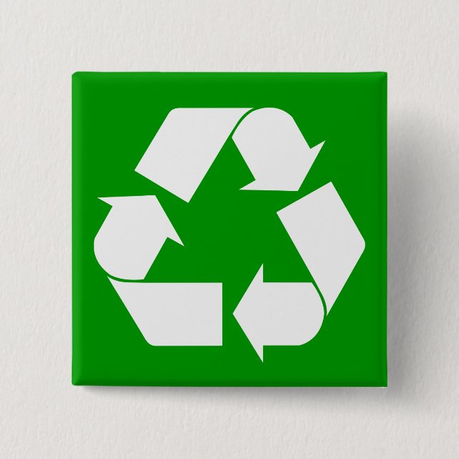 Badge Carré 5 Cm Bouton Recycler (Devant)