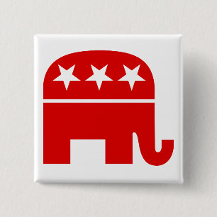 Badge Carré 5 Cm Bouton républicain d'éléphant