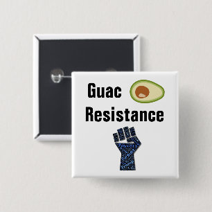 Badge Carré 5 Cm Bouton Résistance de Guac