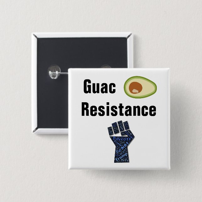 Badge Carré 5 Cm Bouton Résistance de Guac (Devant & derrière)