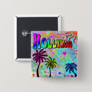 Badge Carré 5 Cm Bouton Romance Vivid Hollywood