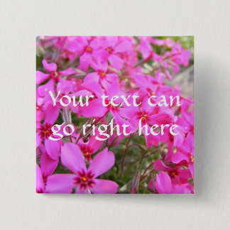 Badge Carré 5 Cm Bouton rose