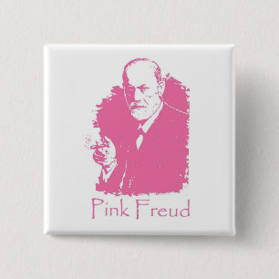 Badge Carré 5 Cm Bouton rose de Freud