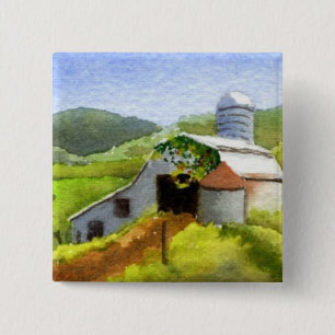 Badge Carré 5 Cm Bouton Routes du pays