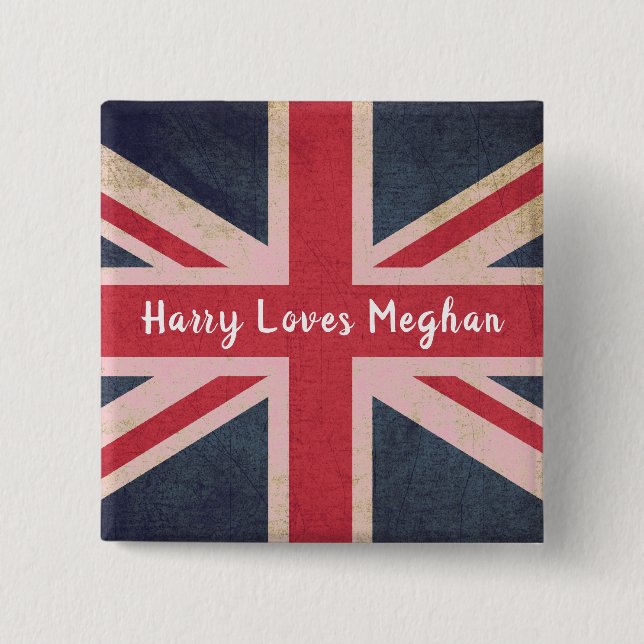 Badge Carré 5 Cm Bouton royal de carré de mariage de Meghan (Devant)