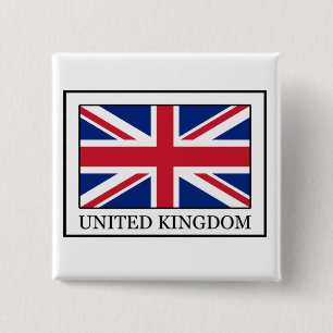 Badge Carré 5 Cm Bouton Royaume-Uni