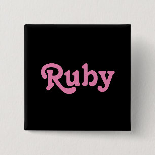 Badge Carré 5 Cm Bouton rubis