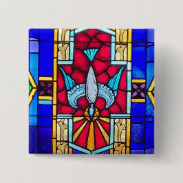 Badge Carré 5 Cm Bouton Saint-Esprit