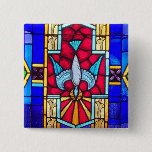 Badge Carré 5 Cm Bouton Saint-Esprit
