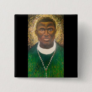 Badge Carré 5 Cm Bouton Saint Martin de Porres