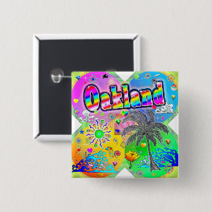 Badge Carré 5 Cm Bouton Saisons Quadro Oakland