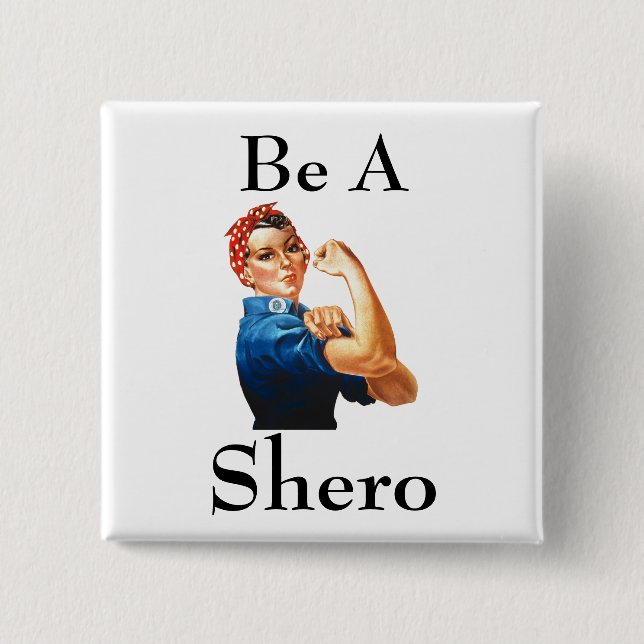 Badge Carré 5 Cm Bouton Shero (Devant)