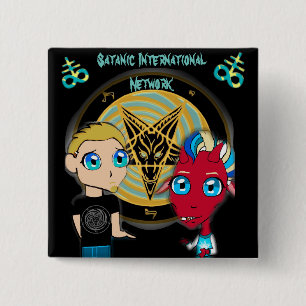 BADGE CARRÉ 5 CM BOUTON SIN