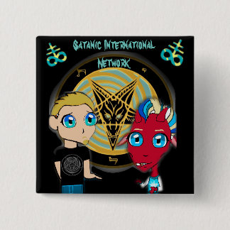 BADGE CARRÉ 5 CM BOUTON SIN