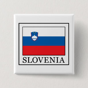 Badge Carré 5 Cm Bouton Slovénie