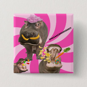 Badge Carré 5 Cm Bouton Snacks