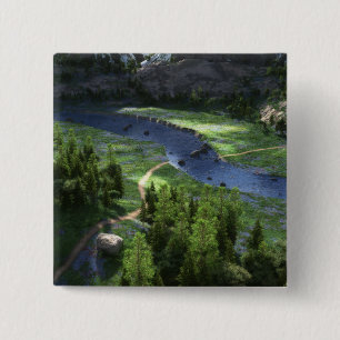 Badge Carré 5 Cm Bouton Solitude Cwm