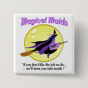 Badge Carré 5 Cm Bouton Sortie Magique