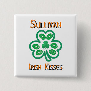 Badge Carré 5 Cm Bouton Sullivan Irish Kisses