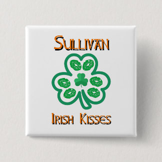 Badge Carré 5 Cm Bouton Sullivan Irish Kisses