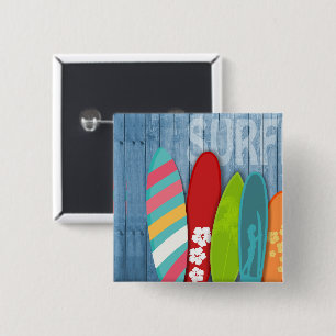 Badge Carré 5 Cm Bouton Surfboards