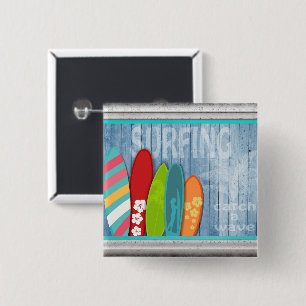 Badge Carré 5 Cm Bouton Surfboards