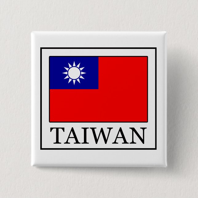 Badge Carré 5 Cm Bouton Taïwan (Devant)