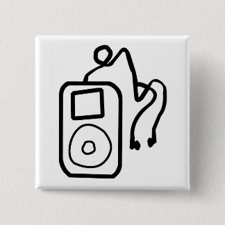 Badge Carré 5 Cm Bouton tiré d'iPod