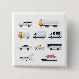 Badge Carré 5 Cm BOUTON Transport 1