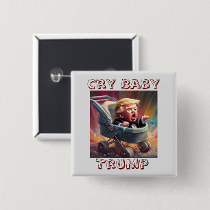 Badge Carré 5 Cm Bouton Trump Cry Baby