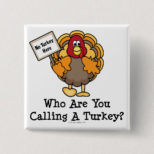 Badge Carré 5 Cm Bouton Turquie Thanksgiving drôle