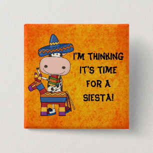 Badge Carré 5 Cm Bouton Vache mexicaine de Siesta