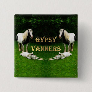 Badge Carré 5 Cm Bouton Vannières Tziganes