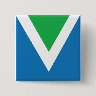 Badge Carré 5 Cm Bouton végétalien de carré de drapeau