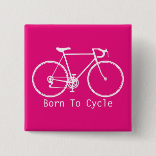 Badge Carré 5 Cm Bouton Vélo