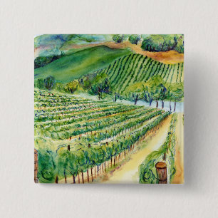 Badge Carré 5 Cm Bouton Vignoble de Californie