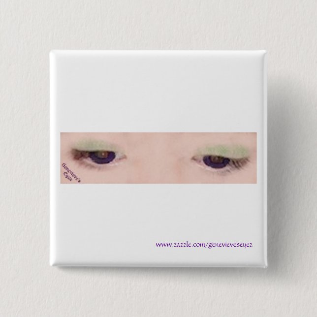 Badge Carré 5 Cm Bouton violet de carré d'oeil (Devant)