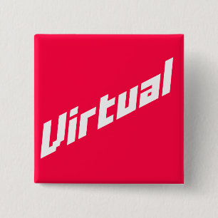 Badge Carré 5 Cm Bouton virtuel de logo de  