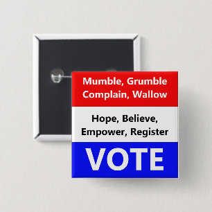 Badge Carré 5 Cm Bouton Vote