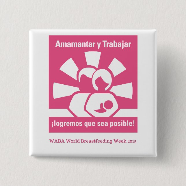 Badge Carré 5 Cm Bouton WBW15 (espagnol) (Devant)