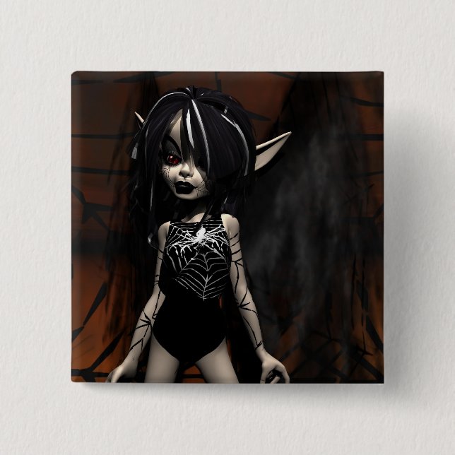 Badge Carré 5 Cm Bouton Web Master Faery (Devant)