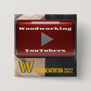 Badge Carré 5 Cm Bouton Youtubers de travail du bois