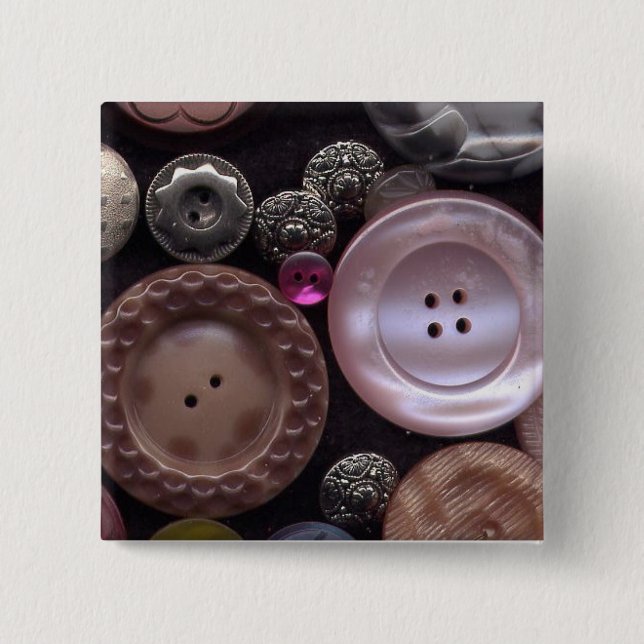 Badge Carré 5 Cm Boutons (Devant)