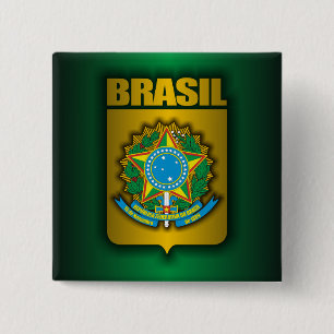 Badge Carré 5 Cm Boutons "Acier Brasil"