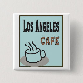 Badge Carré 5 Cm Boutons Café de Los Angeles