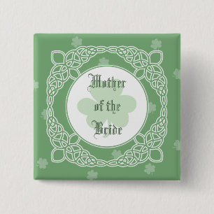 Badge Carré 5 Cm Boutons celtiques de noce de brume - vert