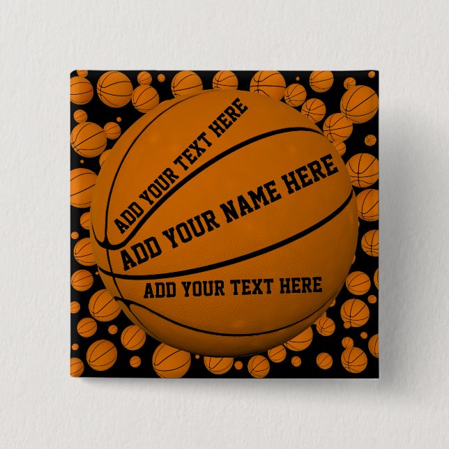 Badge Carré 5 Cm Boutons de bascule de basket personnalisés (Devant)