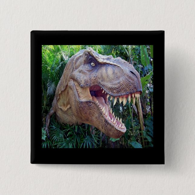 Badge Carré 5 Cm Boutons de dinosaure (Devant)